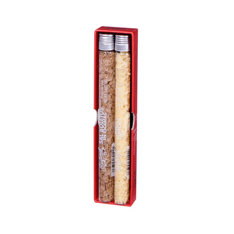 2 Tubos De Sal Boletus Escamas Y Sal Limón Escamas En Gift Pack 34g