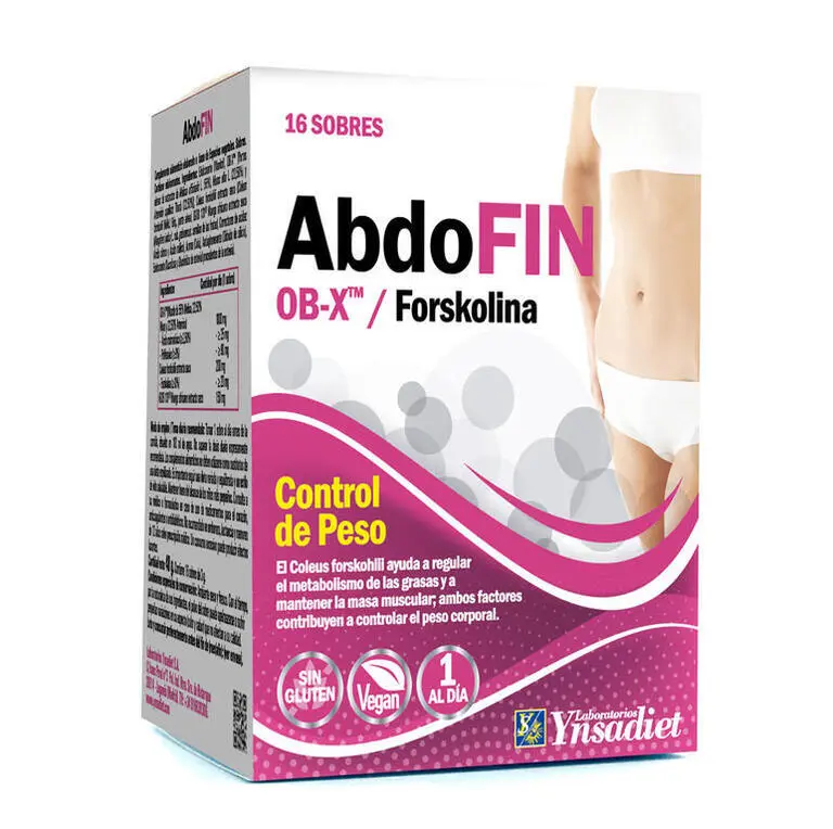 ABDOFIN 16 sobres | Reductor de grasa abdominal natural con mango africano y Coleus