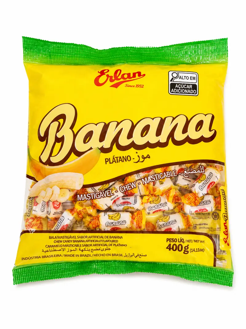 Bala de Banana Erlan 400g.(caramelo de Banana)