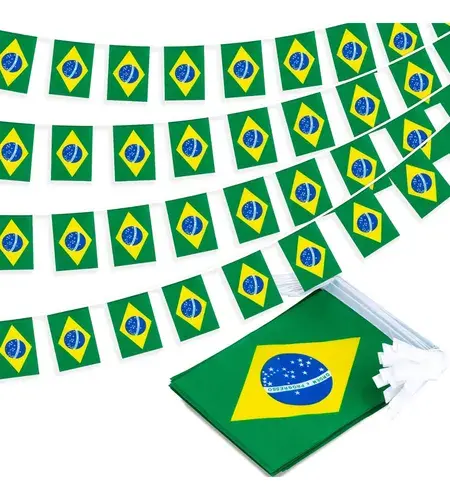 Bandera de Brasil para festa  21x14cm. 30unidades.