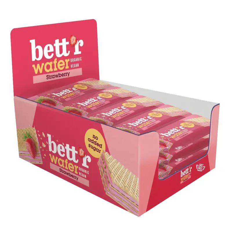 Bett'r - Wafer con Crema de Anarcados y Fresa (20x30g)