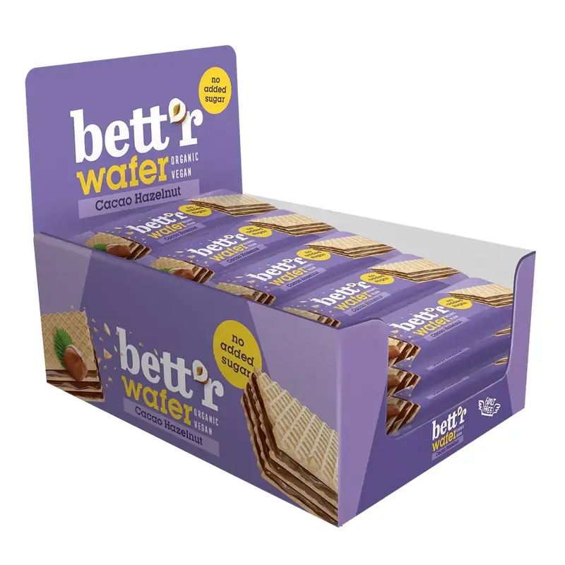 Bett'r - Wafer con Crema de Cacao y Avellanas (20x30g)
