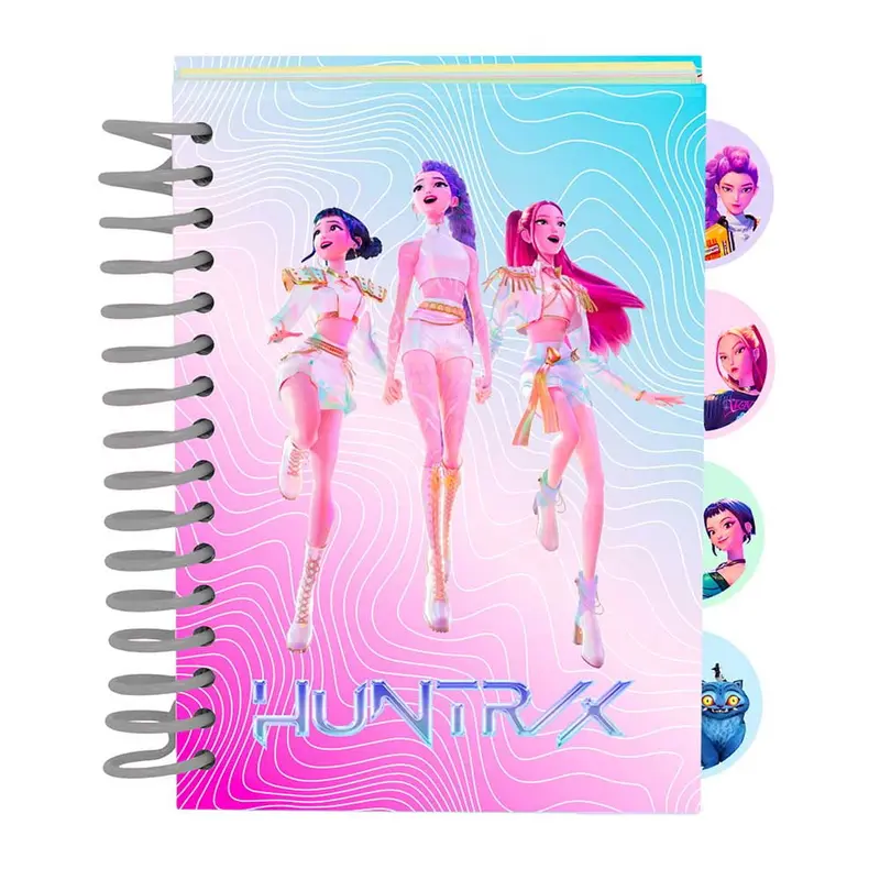 Bloc de notas A6 K-POP Demon Hunters - Huntrix 80 hojas con separadores
