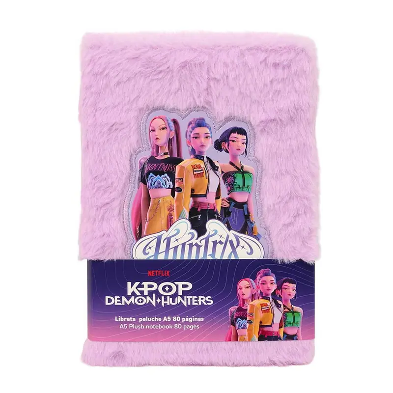 Bloc de notas peluche A5 K-POP Demon Hunters - Huntrix 80 hojas libreta