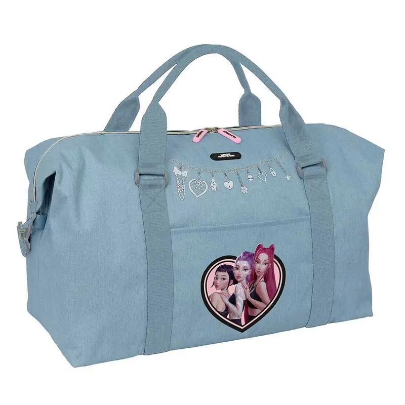 Bolsa fin de semana K-POP Demon Hunters - Huntrix azul 50x22x29cm