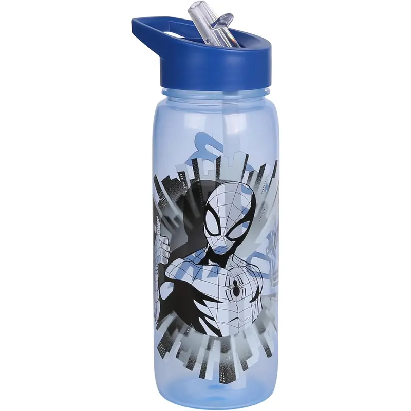 Botella cantimplora plástico Spiderman 600ml - Ideal Cole y Excursiones