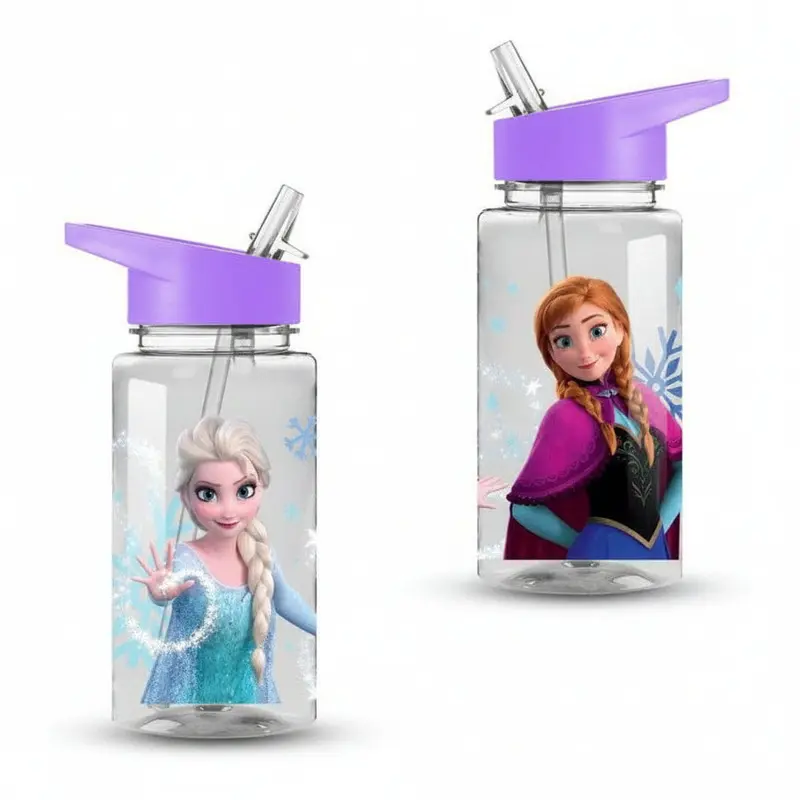 Botella con pajita Frozen Disney de plástico 450ml