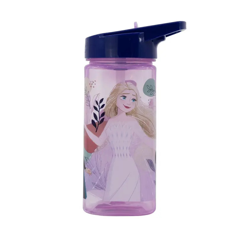 Botella square 510ml Frozen Anna y Elsa con pajita