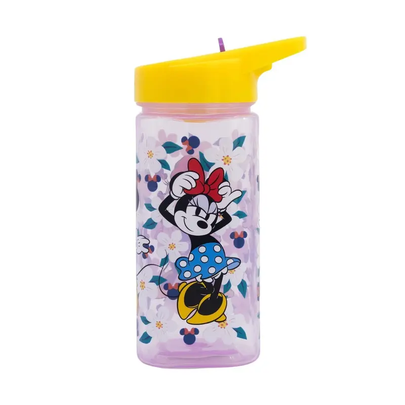 Botella square 510ml Minnie Mouse Disney con pajita