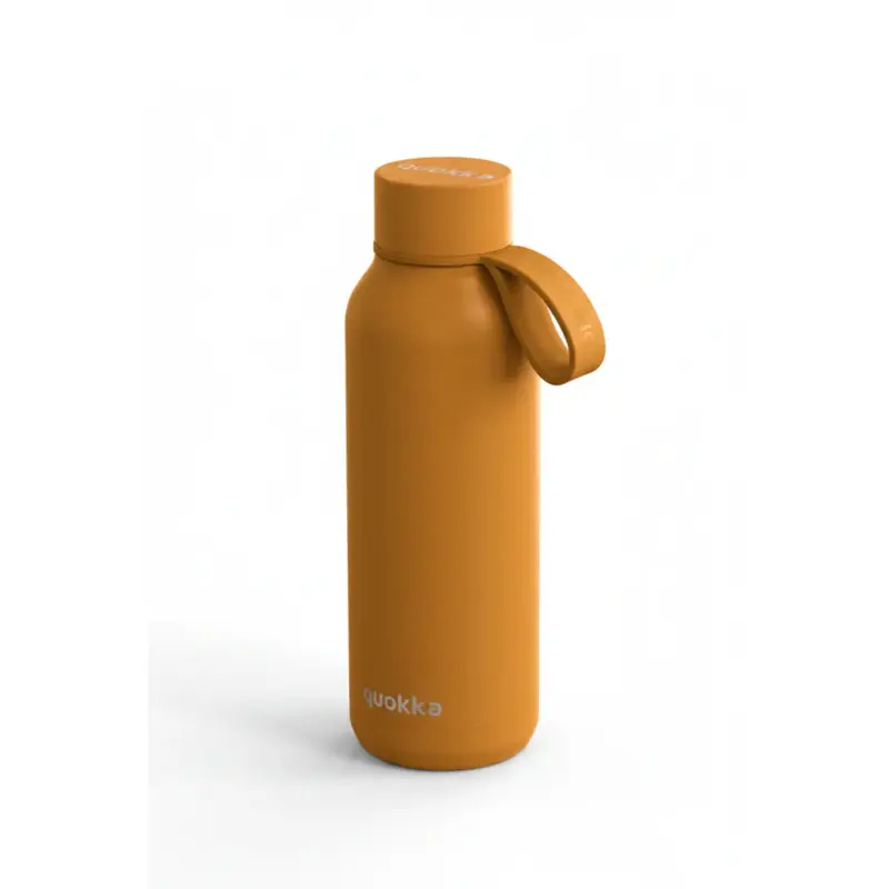Botella térmica QUOKKA SOLID AMBER con colgador Strap 510ML acero inoxidable boca ancha