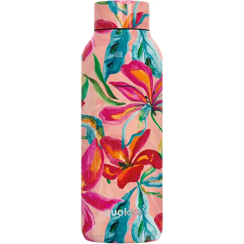 Botella térmica QUOKKA SOLID TROPICAL BLOOM 630ml acero inoxidable boca ancha