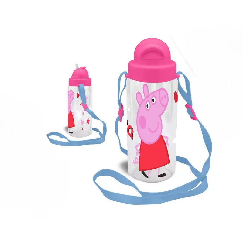 Botella tritan con asa y pajita PEPPA PIG 500ML