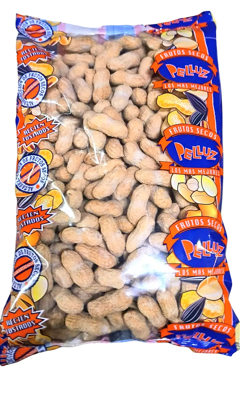 Cacahuetes Jumbo con cáscara y sal 1 Kg