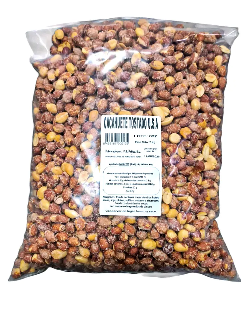Cacahuetes Tostados con Sal 2 Kg