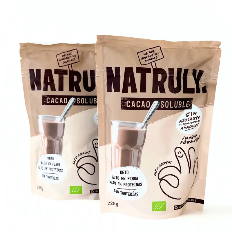 Cacao Solubile Pack Senza Zuccheri Aggiunti e Senza Edulcoranti | BIO | 2 x 225g