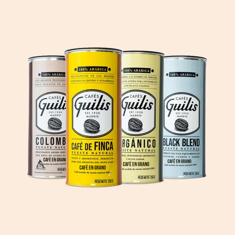 Café En Grano Natural Varios Orígenes de Tueste Natural - Pack 4 Latas 250 gr