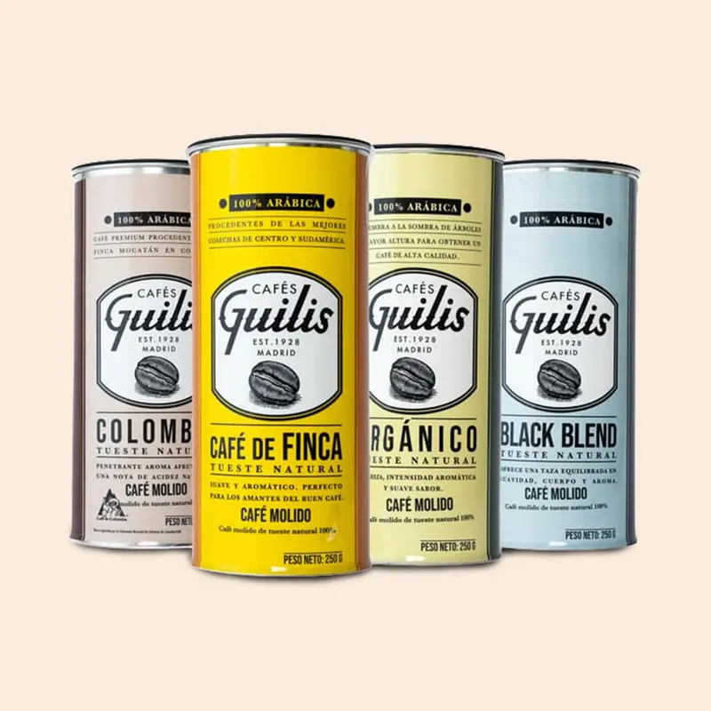 Café Molido Natural Varios Orígenes de Tueste Natural - Pack 4 Latas 250 gr