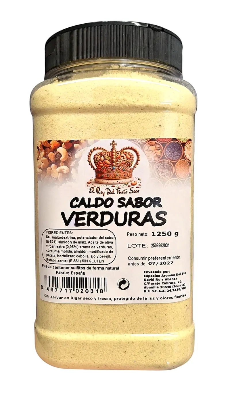 Caldo Sabor Verduras en Polvo 1,25 kg | Sin Gluten