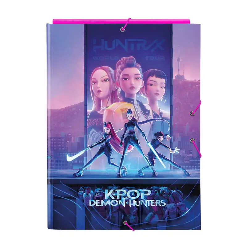 Carpeta folio 3 solapas K-POP Demon Hunters - Huntrix 26x25x33cm
