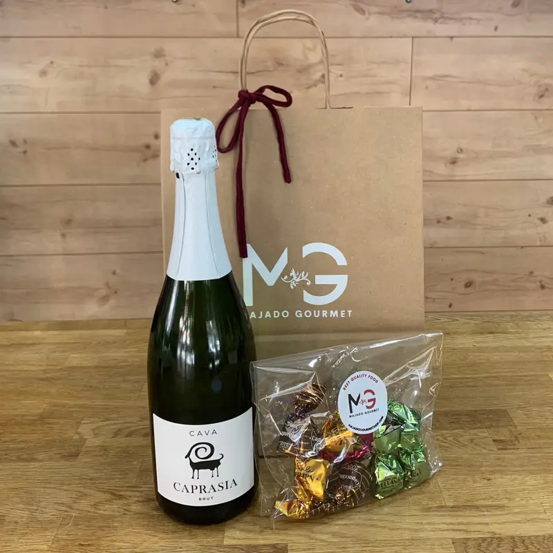 Cava brut Valenciano y Bombones artesanos