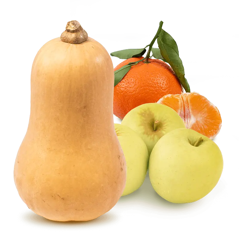 Cesta Calabaza Manzanas Golden y Mandarinas