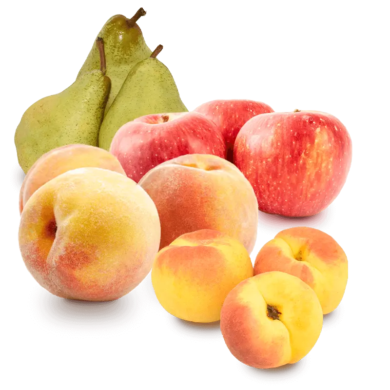 Cesta Melocotones, Manzanas, Peras Condesa y Albaricoques