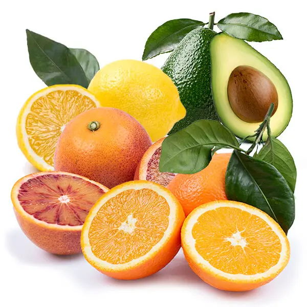 Cesta Naranjas de Mesa, Sanguinas, Limones y Aguacates