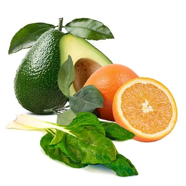 Cesta Naranjas de Zumo, Aguacates y Acelgas