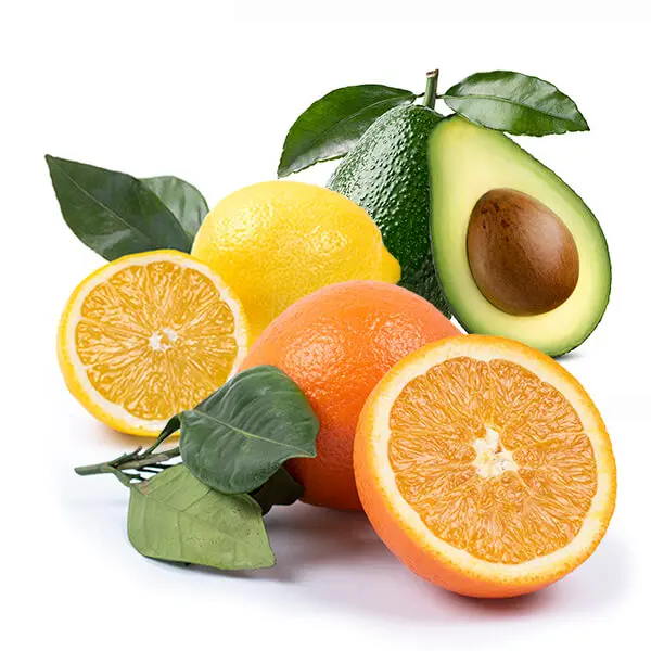 Cesta Naranjas de Zumo, Aguacates y Limones