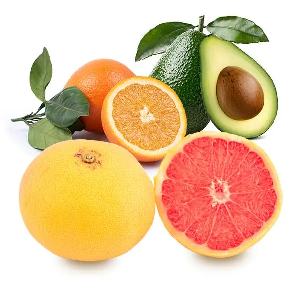 Cesta Naranjas de Zumo, Aguacates y Pomelos