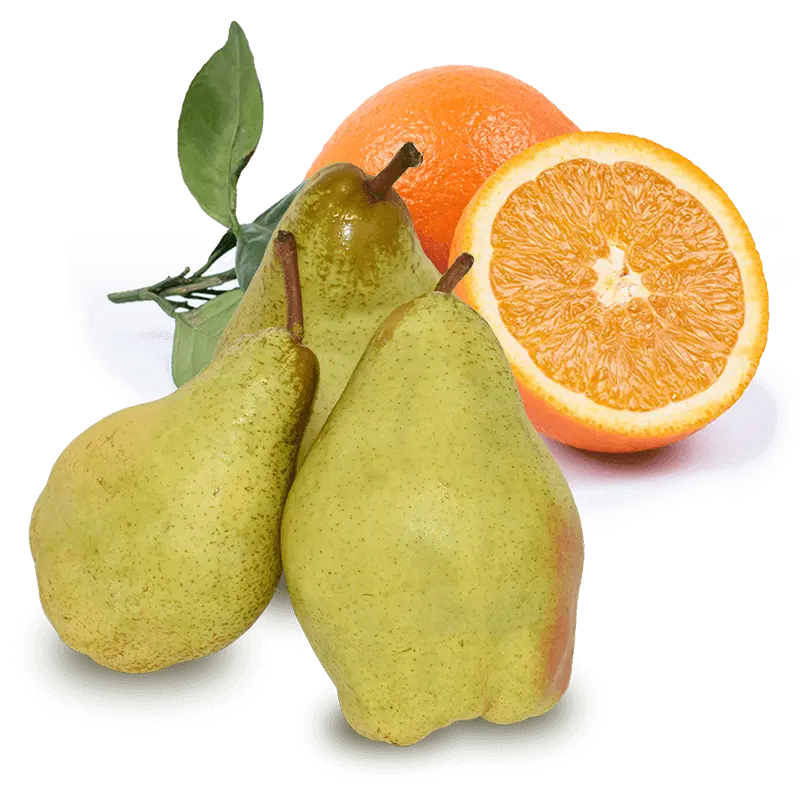 Cesta Naranjas de Zumo y Peras de temporada