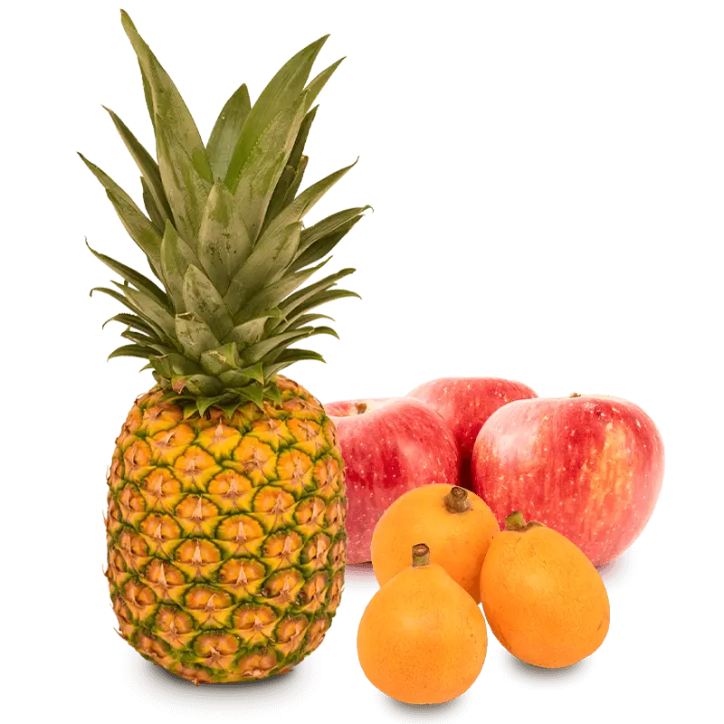 Cesta Nísperos, Piña y Manzanas