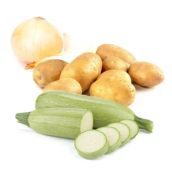 Cesta Patatas, Calabacín y Cebollas