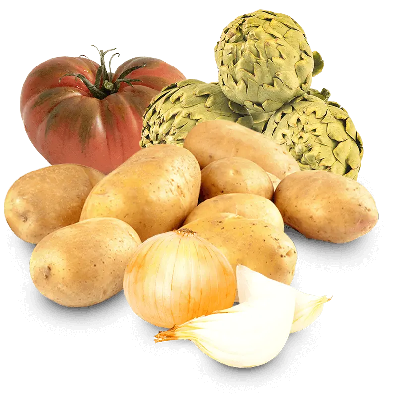 Cesta Patatas, Cebollas, Alcachofas, y Tomate raf valenciano