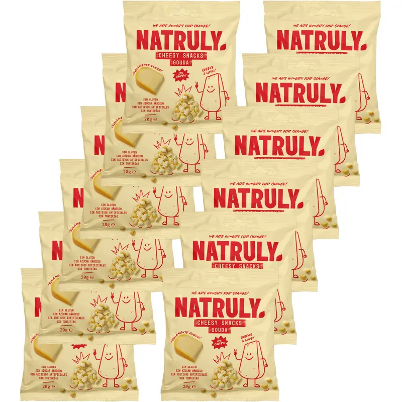 Cheesy Snacks 100% Queso Crujiente Pack | 12 X 20G