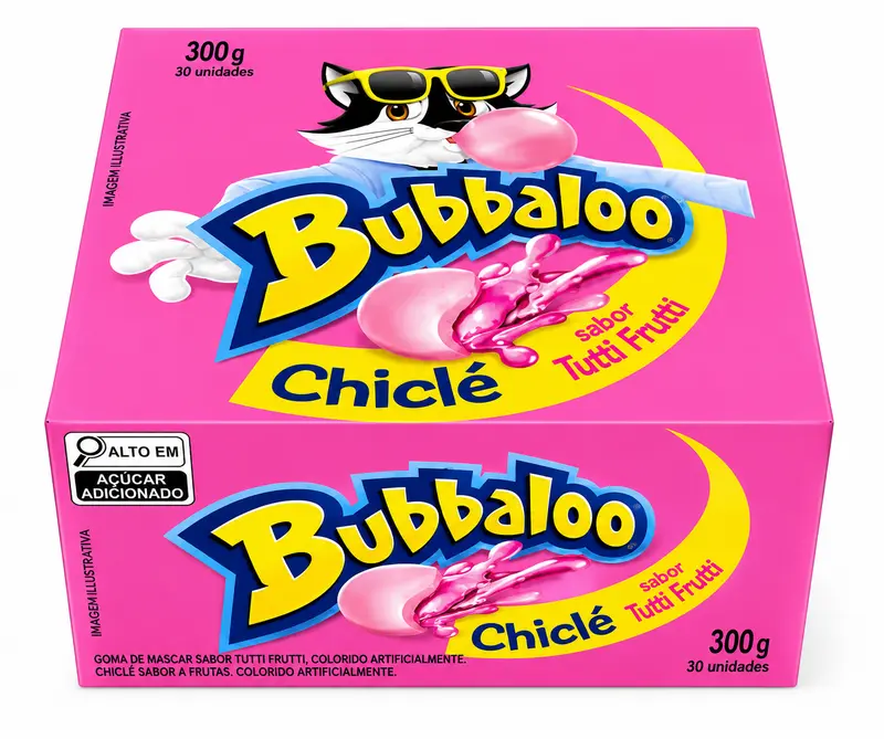 Chicle Bubbaloo Tutti-Frutti  caixa 300gr.