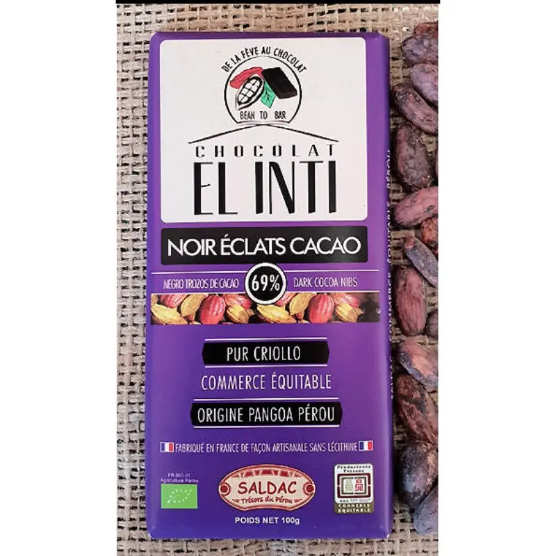 CHOCOLATE PEPITAS DE CACAO 63% DE 100G