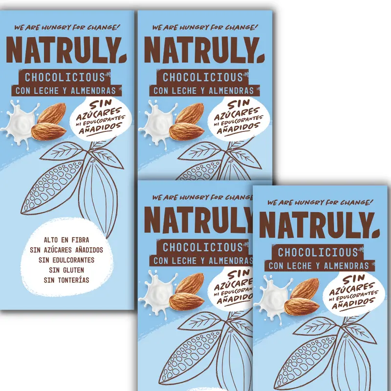 Chocolicious con Leche y Almendra Pack  | 85g x 4