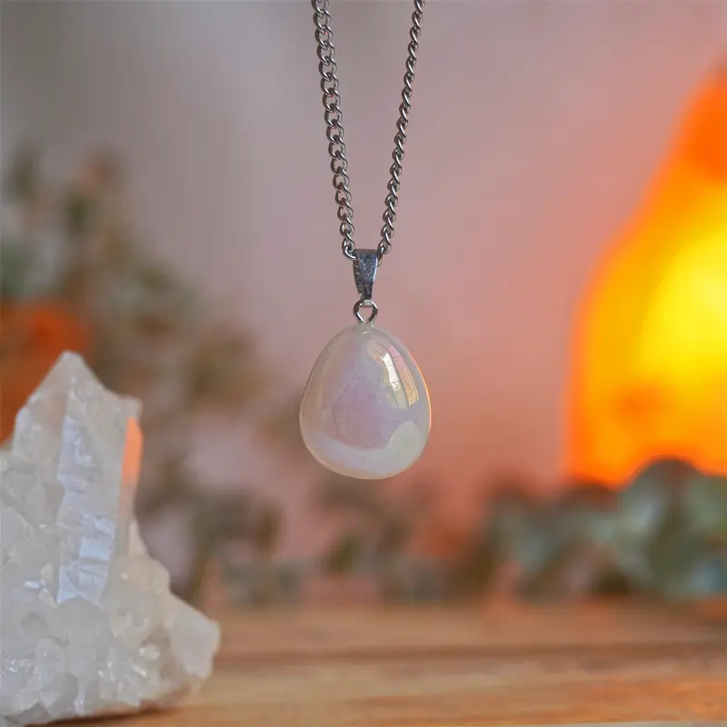 Collar Aqua Aura Rosa | Sanación y paz