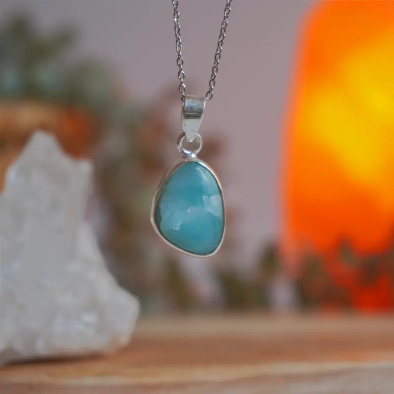 Collar cabujón de Larimar | Paz emocional y serenidad