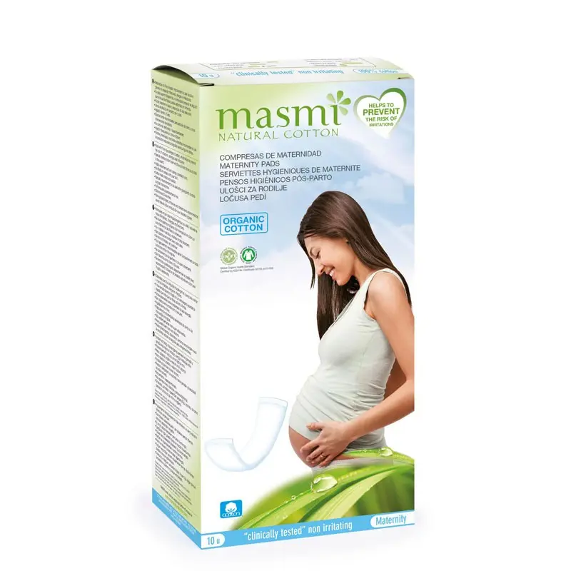 COMPRESAS MATERNIDAD MASMI NATURAL COTTON 10U