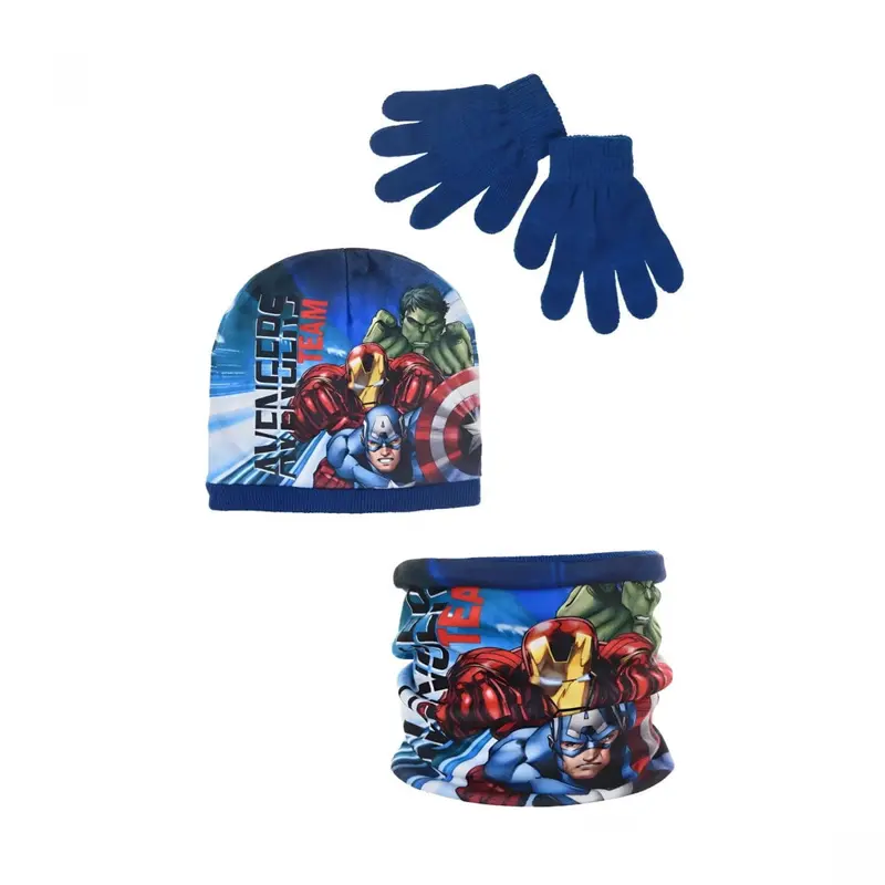 Conjunto gorro, guantes y braga infantil AVENGERS Azul