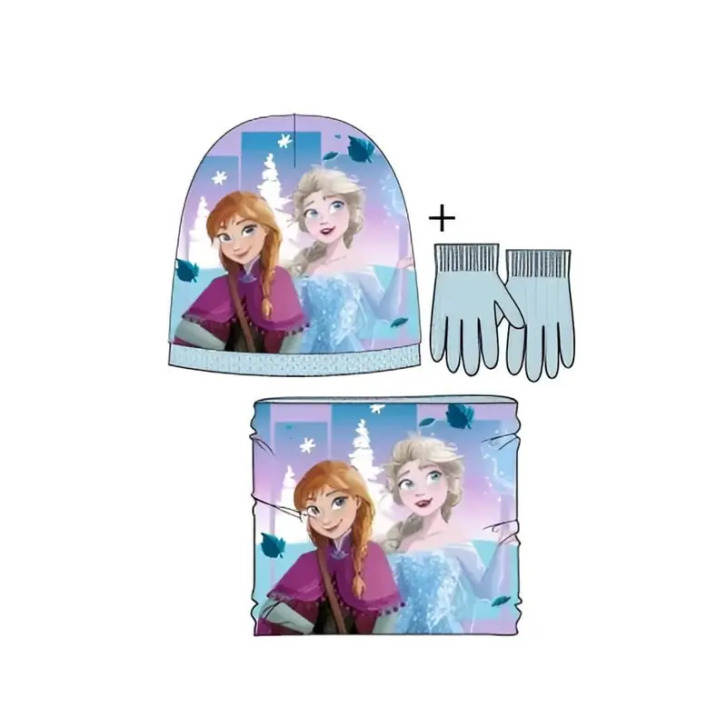 Conjunto gorro, guantes y braga infantil FROZEN Azul