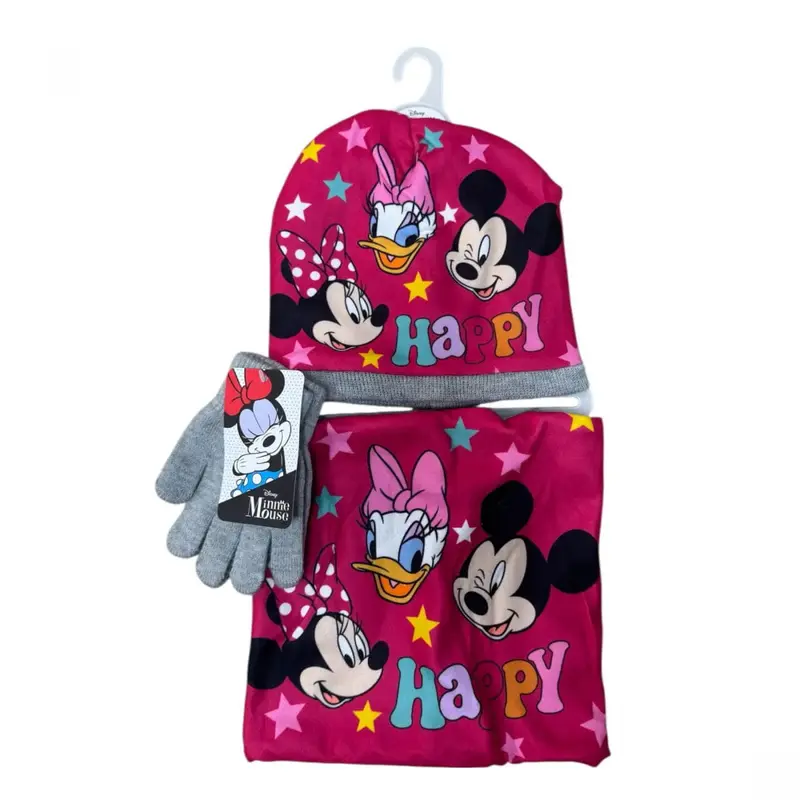 Conjunto gorro, guantes y braga infantil MINNIE MOUSE DISNEY gris