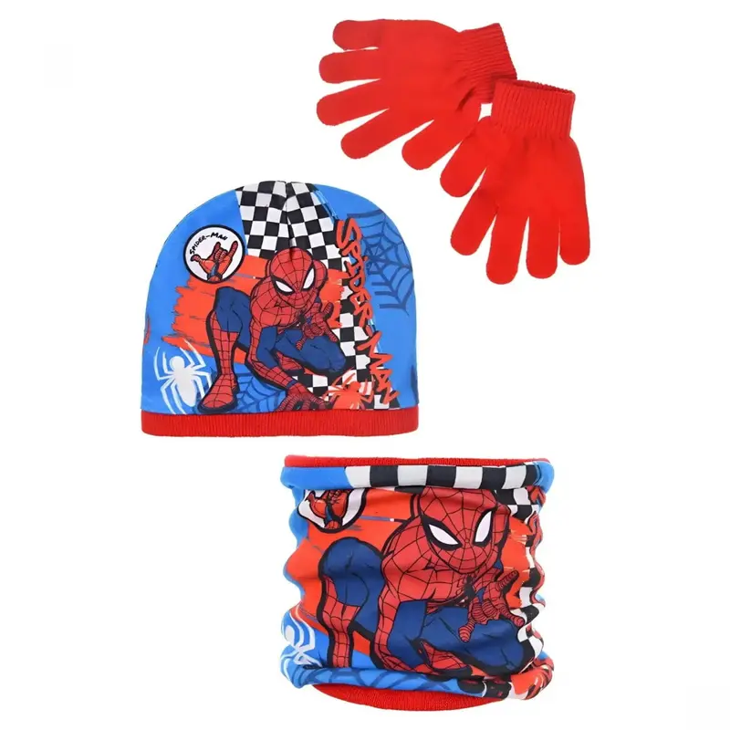 Conjunto gorro, guantes y braga infantil SPIDERMAN Rojo