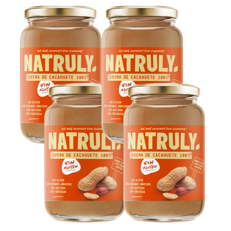 Crema de Cacahuete 100% Natural Original Pack | 4 x 500G
