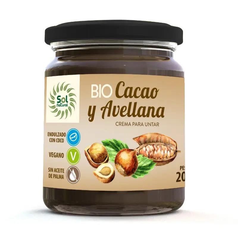 CREMA DE CACAO Y AVELLANA BIO 200 g