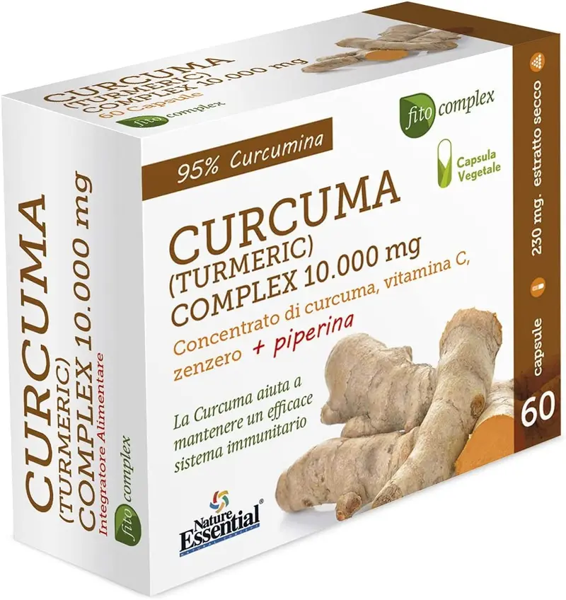 CURCUMA 10.000 mg JENGIBRE + PIMIENTA + C 60 Vcap