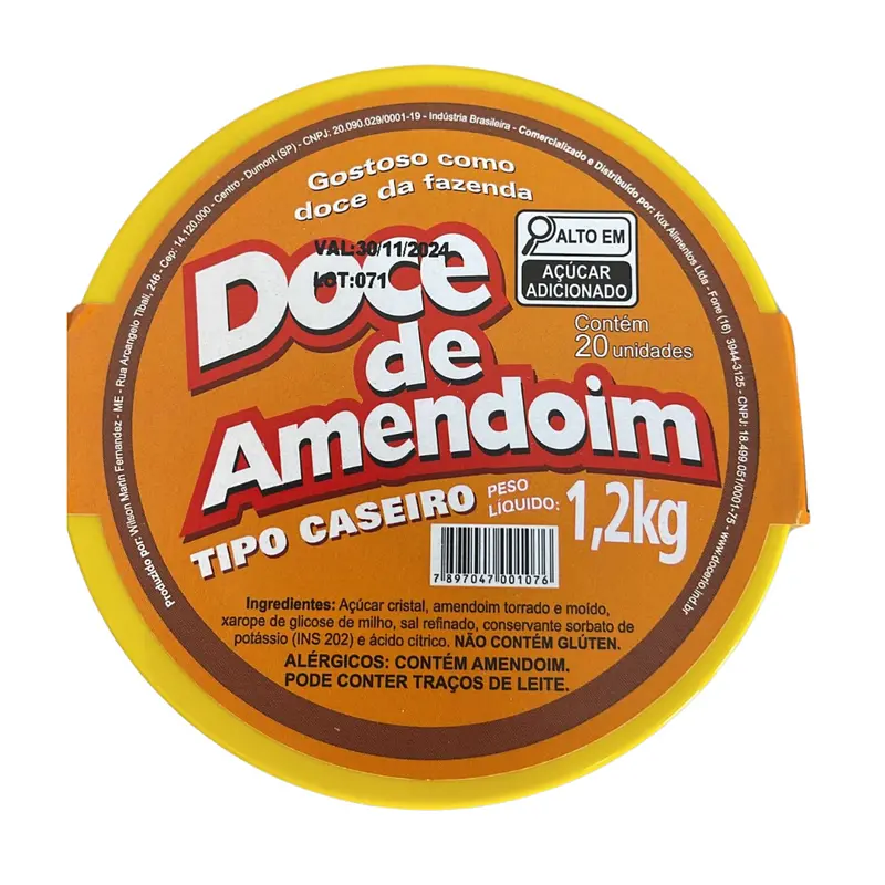 Doce de Amendoim Caseirao Moreninha Do Rio 20x60g
