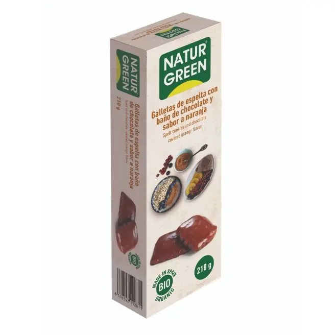 ECOGALLETA CHOCO NARANJA ESPELTA BAñO DE CHOCOLATE